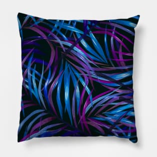 Neon Tropical Palm Fronds Pillow