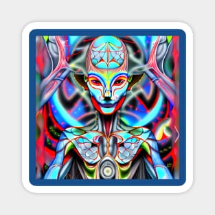 Techno-Shaman (23) - Trippy Psychedelic Art Magnet