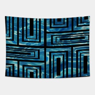 Rectangle Decorative Boxes Silhouette Design Water Photograph Tapestry