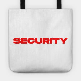 Security in Red Lettering Tote