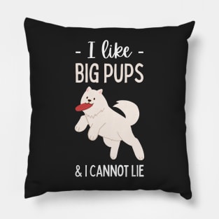 Funny pun, dog puns, dog lovers, quote, I Like Big Pups and I Cannot Lie Funny Pillow