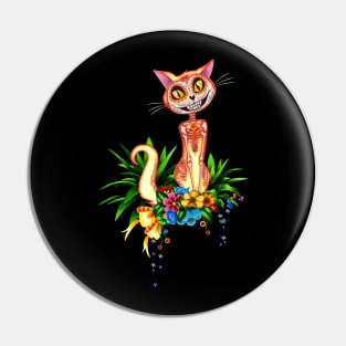 Cute sugar skull cat Pin