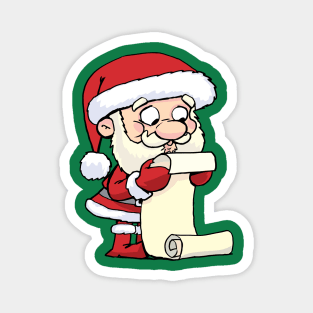 Santa is reading a list of gifts Magnet