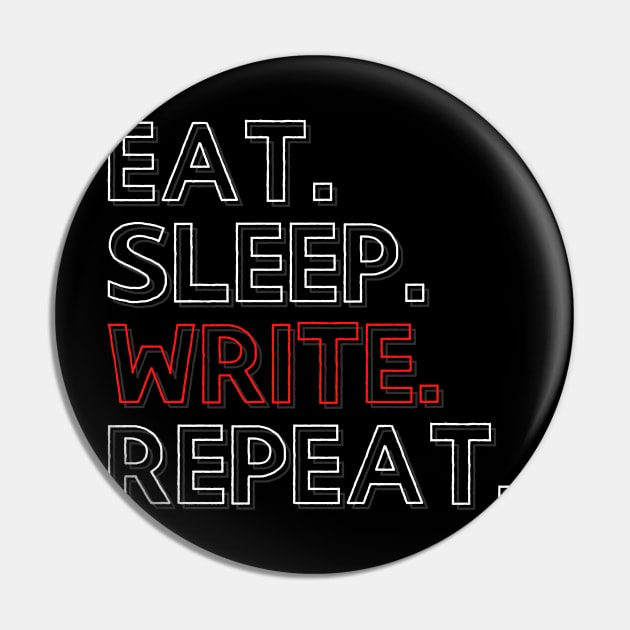 Eat Sleep Write Repeat Pin by PhoenixDamn