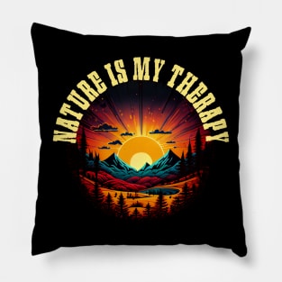 Nature is my Therapie Outdoor Adventure Style Pillow