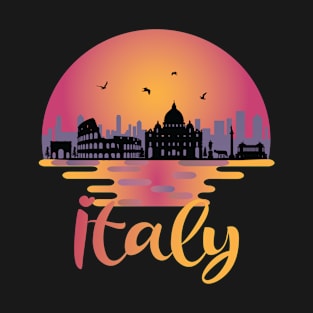 Italy Travel - Rome Skyline Landmarks T-Shirt