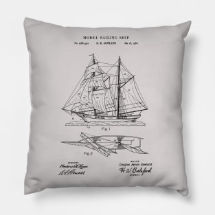 Sailing Ship Model 1954 Patent Print Pillow