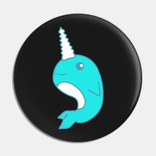 Blue Narwhal Pin