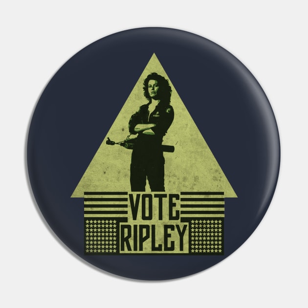 Vote Ripley Vintage Pin by CTShirts