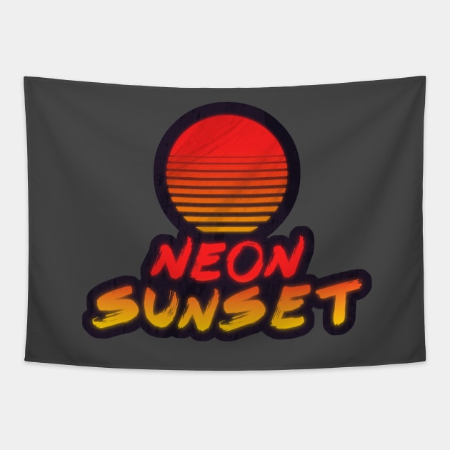 Neon Sunset 2 Tapestry by DylanBlairIllustration