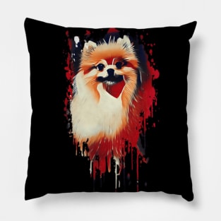 Pomeranian dog Tie Dye art design Pillow