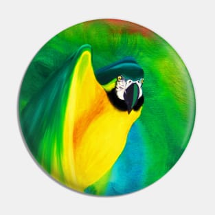 Macaw Parrot Flight Oil Painting ArtWork Pin
