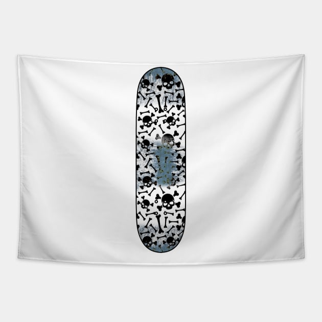 Distressed Skateboard T-Shirt Tapestry by nocartinslot