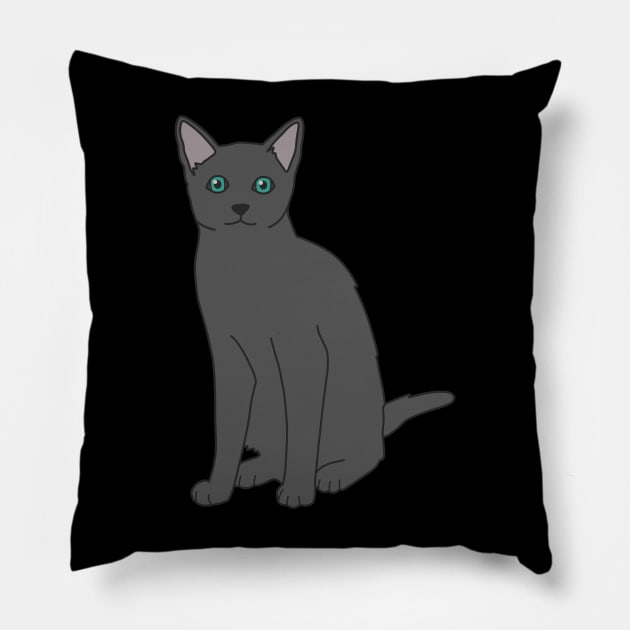 Russian Blue Pillow by Kelly Louise Art