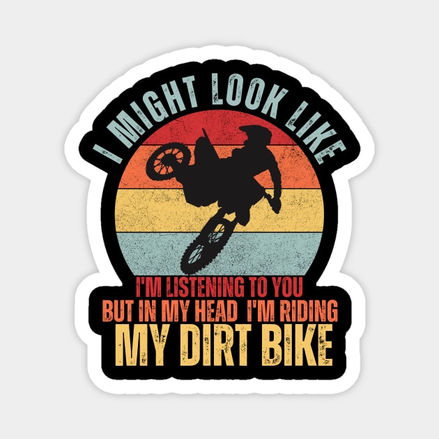 cool retro dirt biker motocross Magnet by mourad300