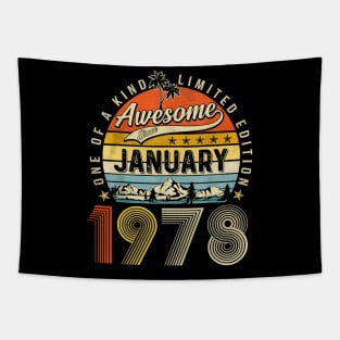 Awesome Since January 1978 Vintage 45th Birthday Tapestry