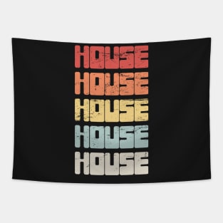 Retro Vintage HOUSE Music Tapestry