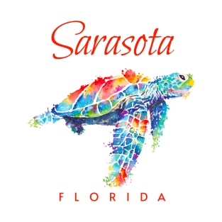 Sarasota Florida Watercolor Sea Turtle T-Shirt