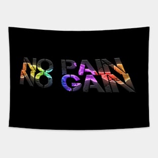 No Pain No Gain - Fitness Lifestyle - Motivational Saying Tapestry