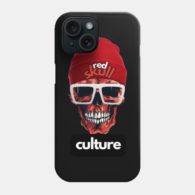 Red Skull Culture, Festival t-shirt, Unisex t-shirt, tees, men's t-shirt, women's t-shirt, summer t-shirt, trendy t-shirt, beanie hats Phone Case by Clinsh Online 