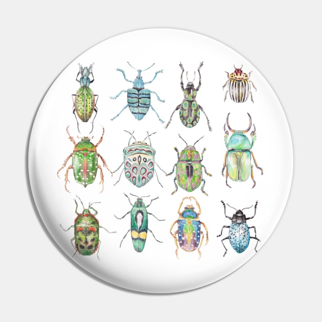 Beetles in Shades of Green Pin by wanderinglaur