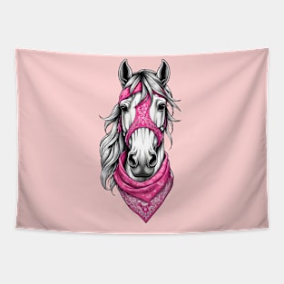 horse with pink bandana Tapestry