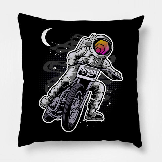 Astronaut Motorbike HEX Coin To The Moon Crypto Token Cryptocurrency Wallet Birthday Gift For Men Women Kids Pillow by Thingking About