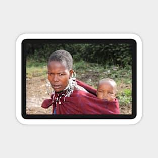 Maasai (or Masai) Mother with Baby, East Africa Magnet