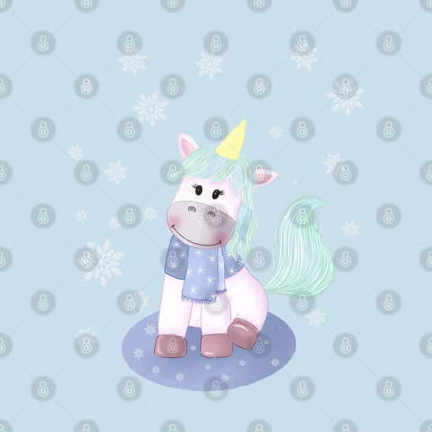 Unicorn in winter by CalliLetters