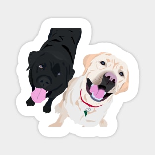 Black and Yellow lab Magnet