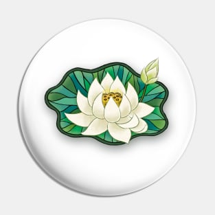 Minhwa: Little Lotus White (Korean traditional/folk art) Pin