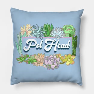 Pot Head Vintage Pattern for succulent lovers Pillow