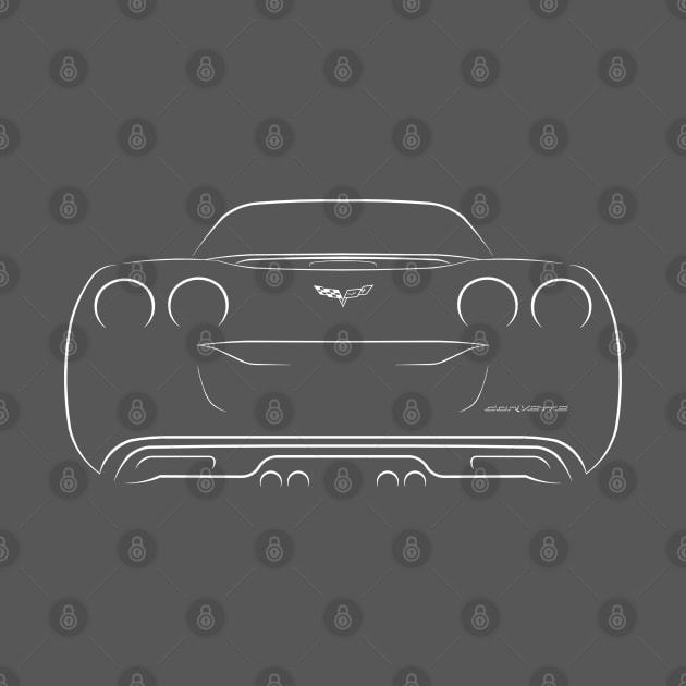 Chevrolet Corvette C6 - rear stencil, white by mal_photography