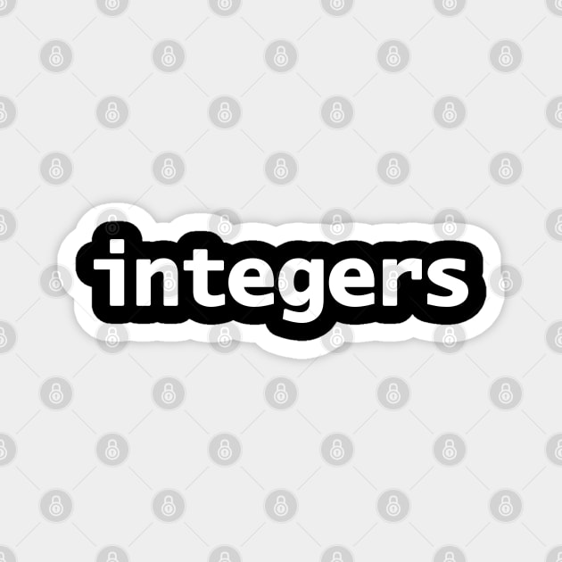 Integers Minimal Typography White Text Magnet by ellenhenryart