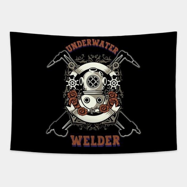 Underwater deep sea welder Tapestry by Greenmillion