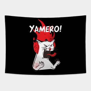 funny cat meme – Yamero! (black variant) Tapestry