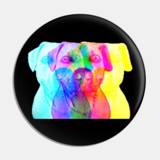 Trippy Psychedelic Puppy Funny Dog Owner Pin