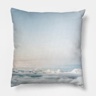 SCENERY 62 - White Cloud Sky Mountain Horizon Pillow