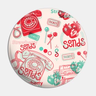 Strawberry Sounds Pin