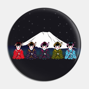 Tiny Geishas under Mt. Fuji Pin