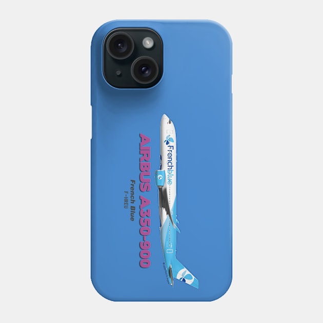 Airbus A350-900 - French Blue Phone Case by TheArtofFlying