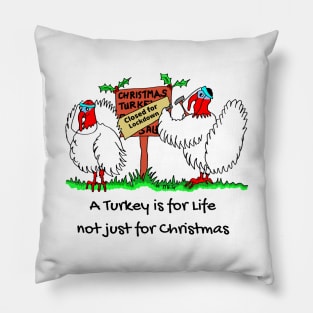 Turkeys in Lockdown Christmas Pillow