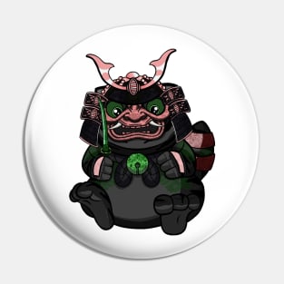 Samurai Cute Fat Cat Pin