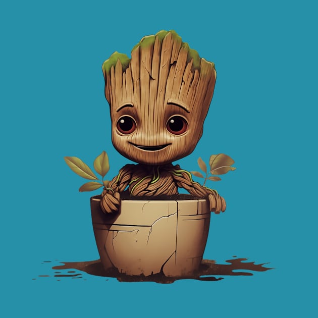 Happy Baby Groot by DavidLoblaw