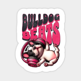 Bulldog Groove – Cool Music-Themed Canine Tee Magnet