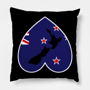 Love New Zealand Down Under Heart Pillow