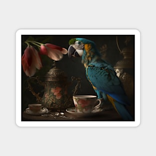 Parrot Having Afternoon Tea Magnet