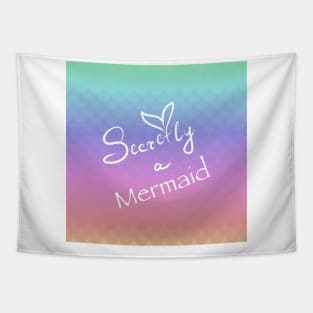 Secretly a mermaid, mermaid scales pattern Tapestry