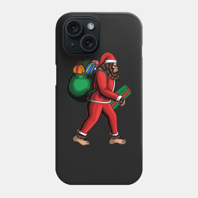 Santa Sasquatch is Coming to Town, Christmas Bigfoot Funny Design Phone Case by ThatVibe