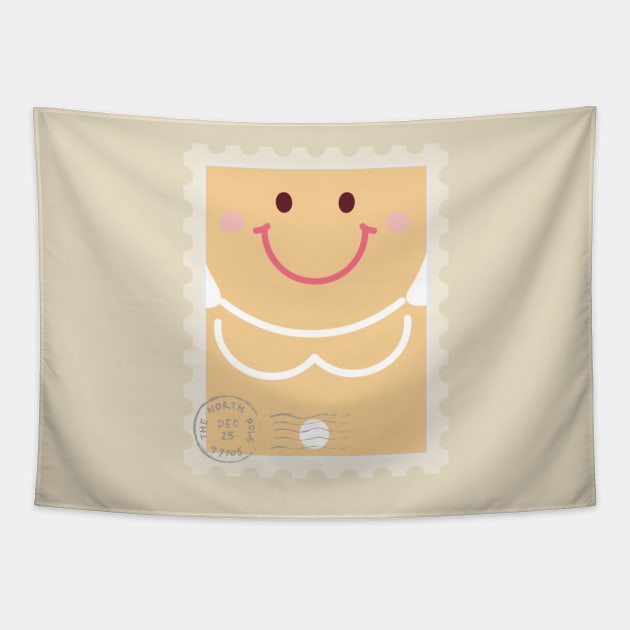 Cute Girl Gingerbread Stamp Tapestry by PasTeel